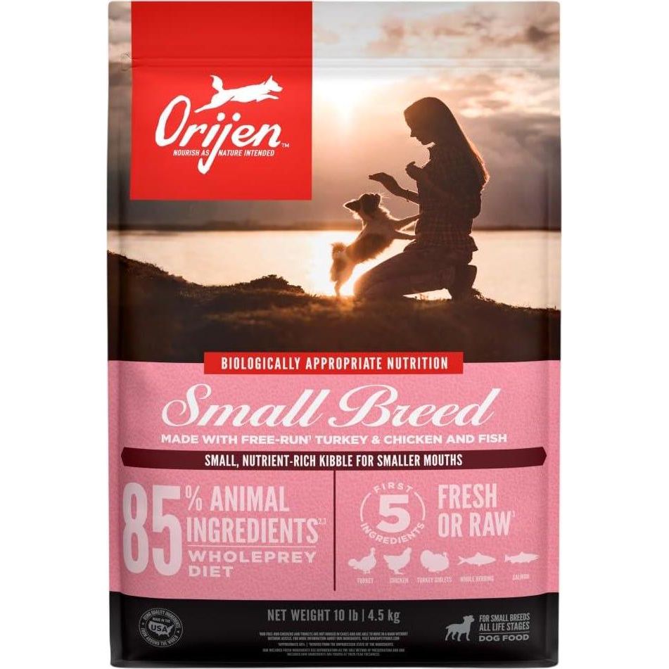 ORIJEN Small Breed Dry Dog Food, Grain Free Dry Dog Food For Small Breeds, Fresh Or Raw Ingredients, 10lb,