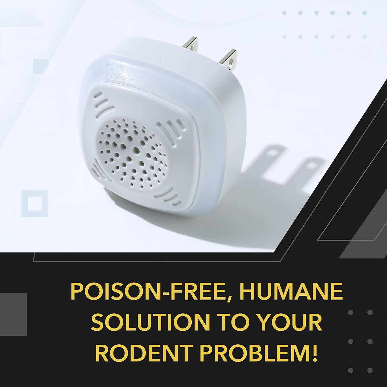 OW-5 Ultrasonic Rodent Repellers 4 Pack, Effectively Repel Rodents While 100% Silent And Safe To Humans And Non-Rodent Pets, White,850027078373