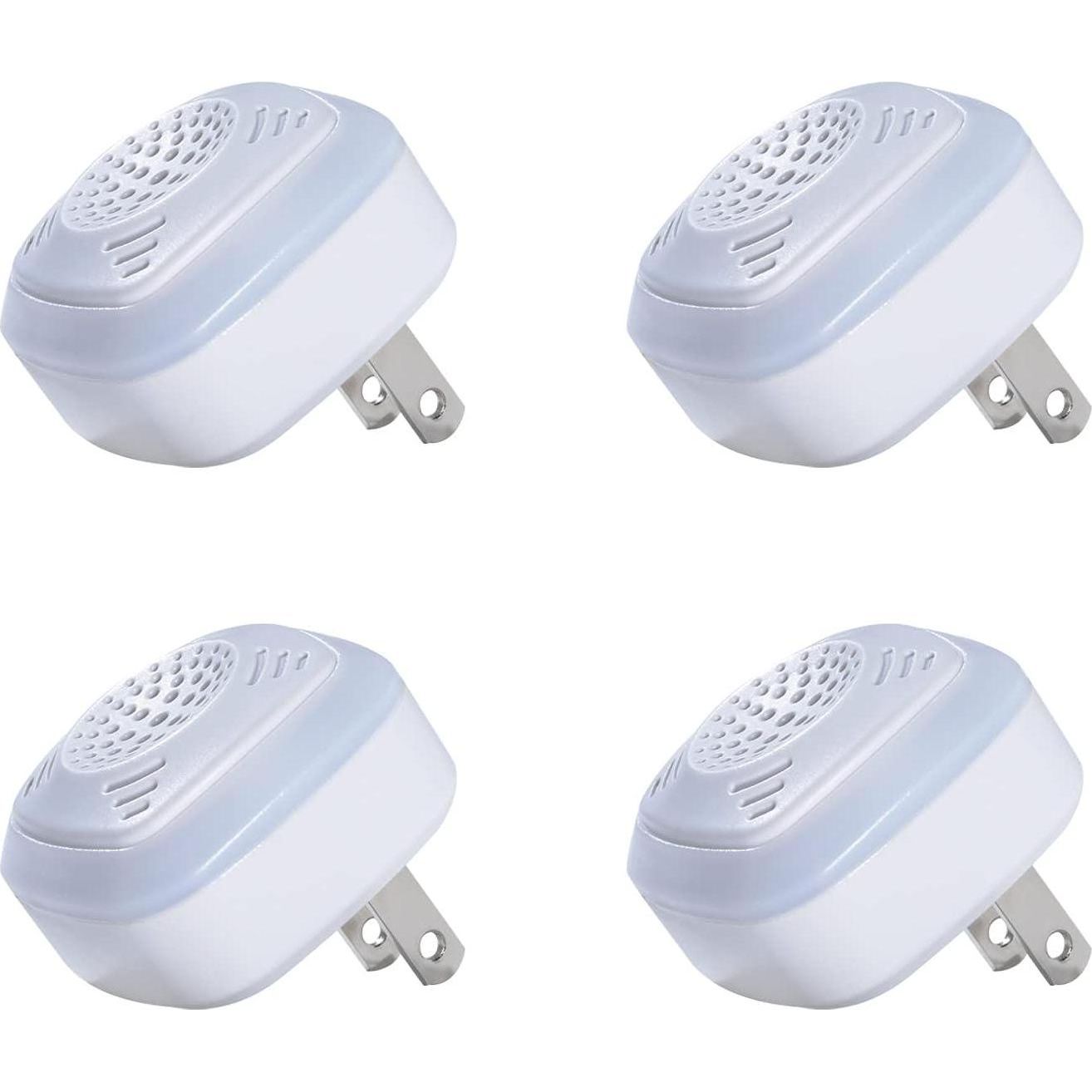 OW-5 Ultrasonic Rodent Repellers 4 Pack, Effectively Repel Rodents While 100% Silent And Safe To Humans And Non-Rodent Pets, White,850027078373