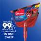 O Cedar One Sweep Broom with Step-on Dustpan, Remove 99% Dirt & Debris with One Sweep, Lightweight & Quiet Cleaning Tool, Ideal for Pet Owners