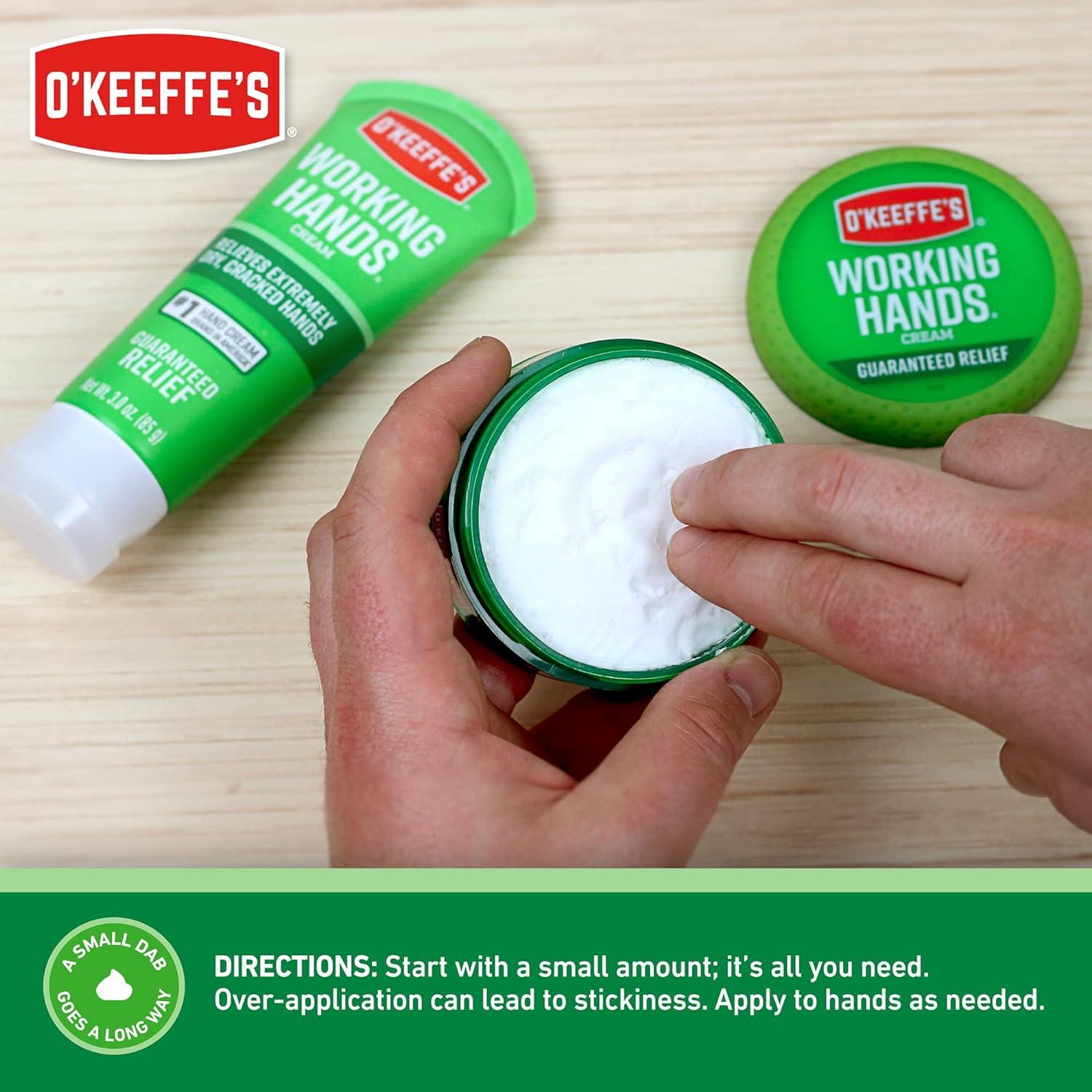 O'Keeffe's Working Hands Hand Cream For Extremely Dry; Cracked Hands; 3.4 Ounce Jar; (Pack 2),