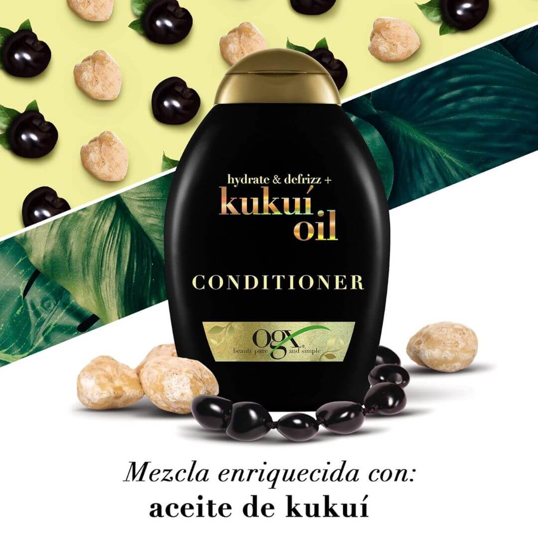 OGX Hydrate & Defrizz Kukui Oil Shampoo & Conditioner 385ml,022796974211