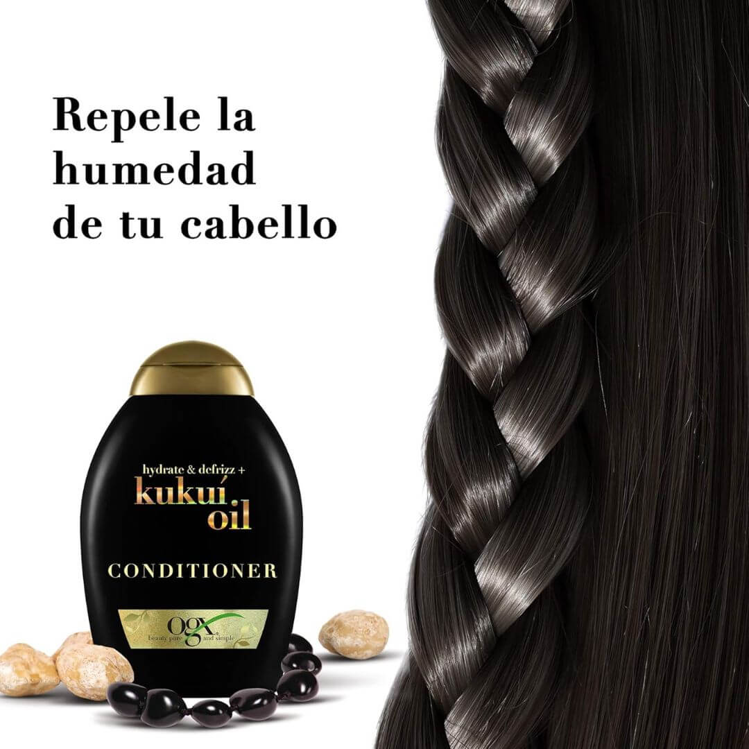 OGX Hydrate & Defrizz Kukui Oil Shampoo & Conditioner 385ml,022796974211