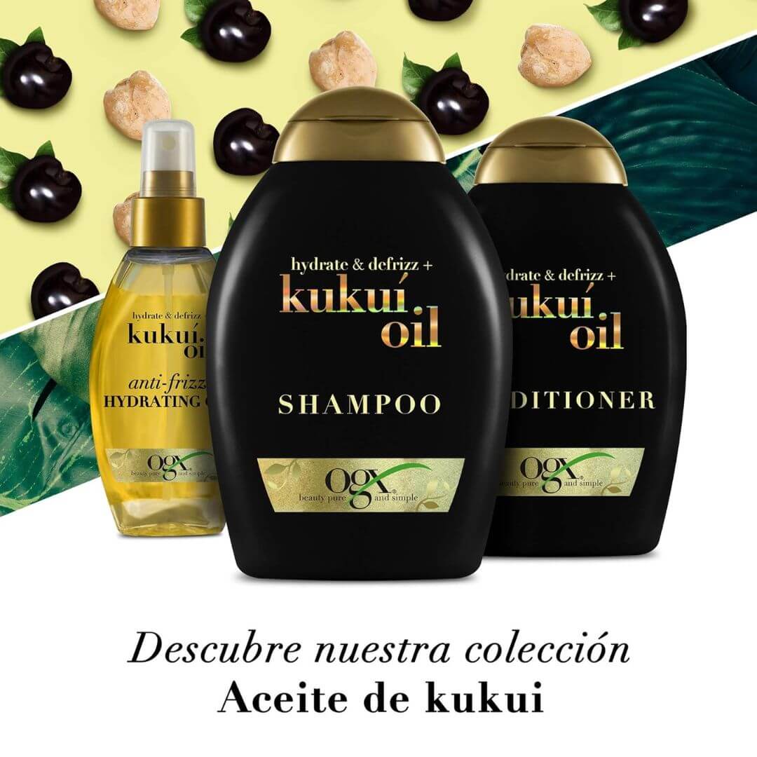 OGX Hydrate & Defrizz Kukui Oil Shampoo & Conditioner 385ml,022796974211