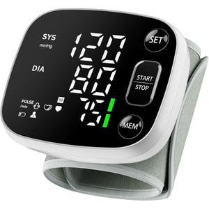 Oklar Blood Pressure Monitor, Rechargeable Wrist Digital BP Machine, Voice Broadcast, 240 Memory Storage, 2 Users, Includes Carrying Case