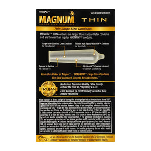 Trojan Magnum Large Size Thin Ultrasmooth Lubricated Latex Condoms 12 Count