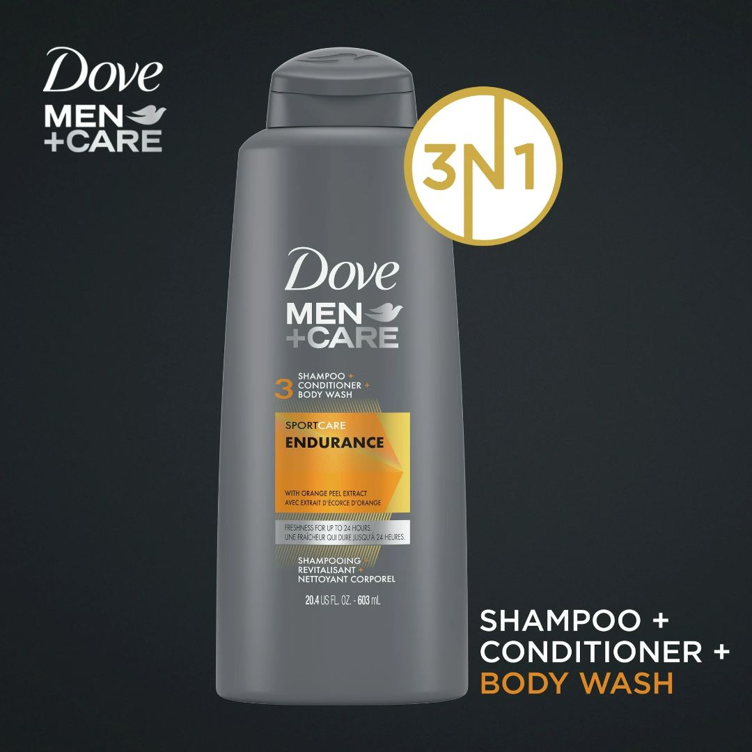 Dove Men +Care Sport Care Endurance 3-In-1 Shampoo, Conditioner & Body Wash 603ml,079400472243,