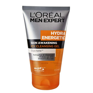 L'Oreal Paris Men Expert Hydra Energetic Skin Awakening Icy Cleansing Gel 100ml,8992304034534