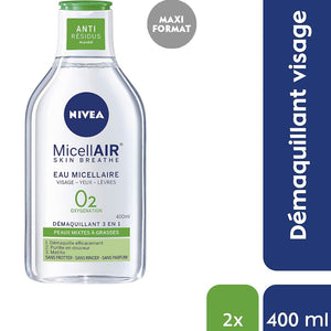 Nivea MicellAIR Water Skin Breathe O2 Green Makeup Remover 400ml