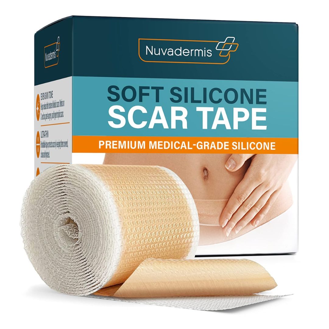 Nuvadermis Soft Silicone Scar Tape 1 Roll 1.5"x 120"(4cmx300cm)