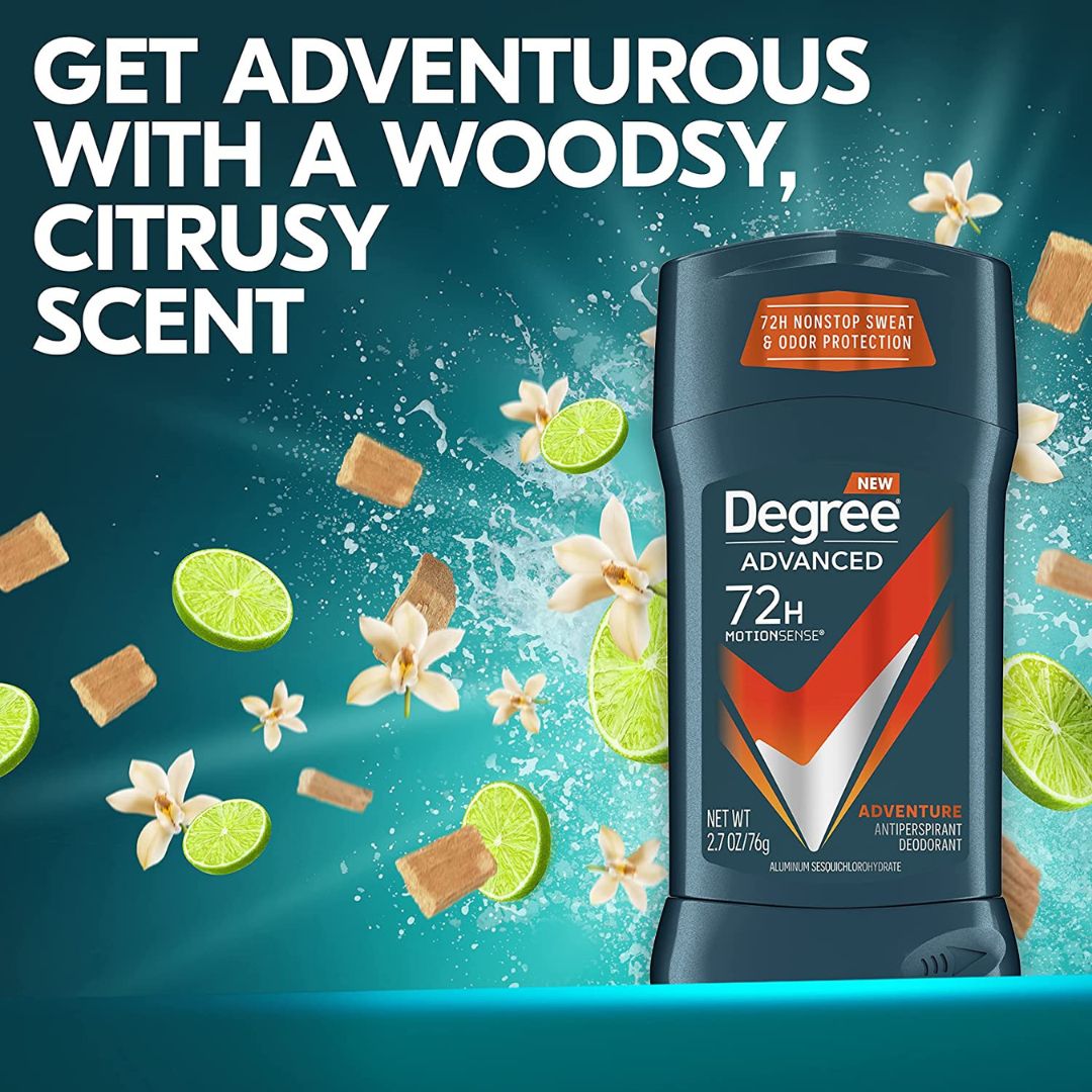 Degree Men Advanced Adventure Antiperspirant Deodorant Stick 76g,079400061478,