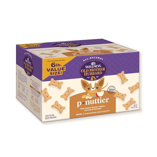 Old Mother Hubbard P Nuttier Mini Dog Biscuits Peanut Butter Flavor Natural Treats 6 lb Box
