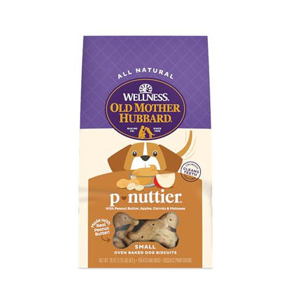 Old Mother Hubbard P-Nuttier Dog Biscuits 20 oz Small Size Peanut Butter Flavored Natural Crunchy Treats for Training