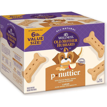 Old Mother Hubbard P-Nuttier Dog Biscuits Large Peanut Butter Flavor 6 lb Box