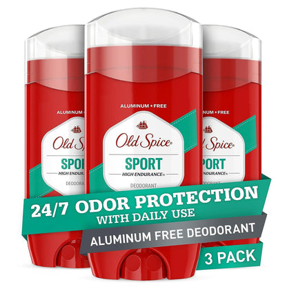 Old Spice Old Spice Aluminum Free Deodorant For Men, 24/7 Odor Protection, Eliminates Odors With Lasting Freshness, High Endurance, Sport Scent, 3 Oz (Pack Of 3)