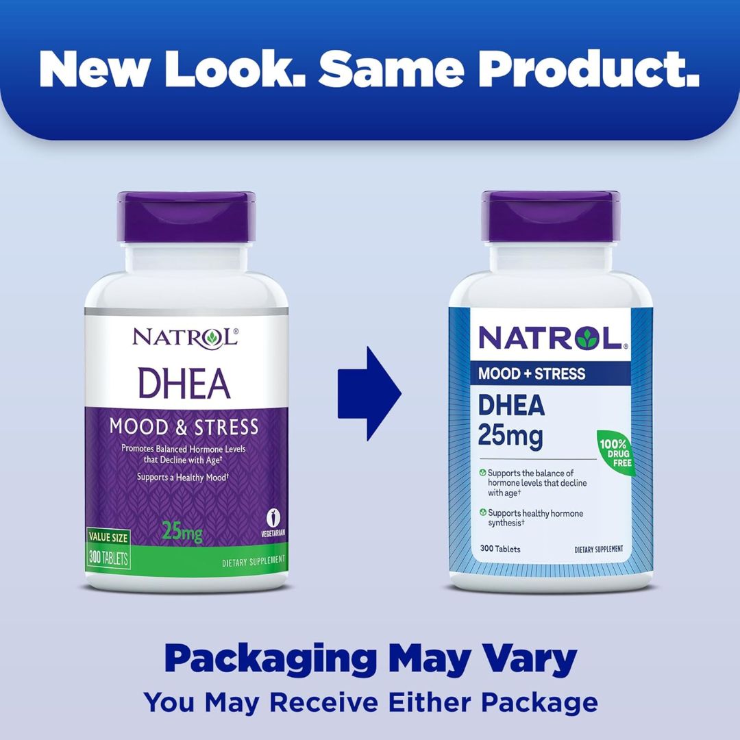 Natrol Mood & Stress DHEA 25mg 300 Tablets,047469161071