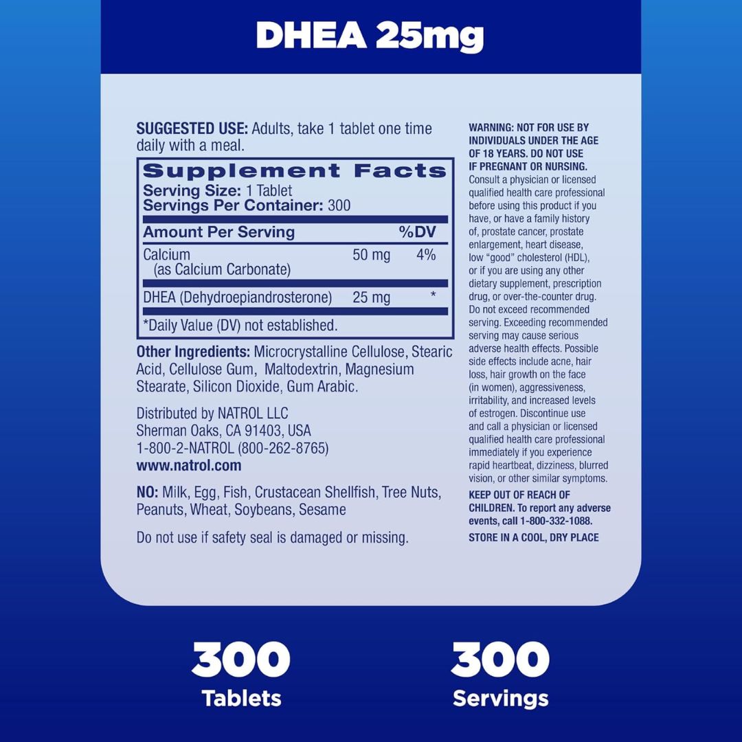 Natrol Mood & Stress DHEA 25mg 300 Tablets,047469161071