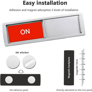 On Off Sign,Ideal Sign For Alarm Home Bathroom Office Restroom Conference Hotels Hospital, Slider Signs Indicator Tells Whether On Or Off,Non-Scratch Magnetic Slider Door Indicator Signs, 7'' X 2'' -,