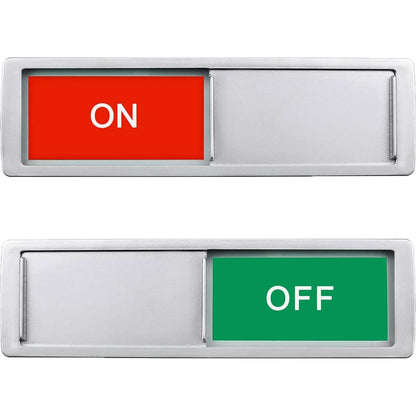 On Off Sign,Ideal Sign For Alarm Home Bathroom Office Restroom Conference Hotels Hospital, Slider Signs Indicator Tells Whether On Or Off,Non-Scratch Magnetic Slider Door Indicator Signs, 7'' X 2'' -,
