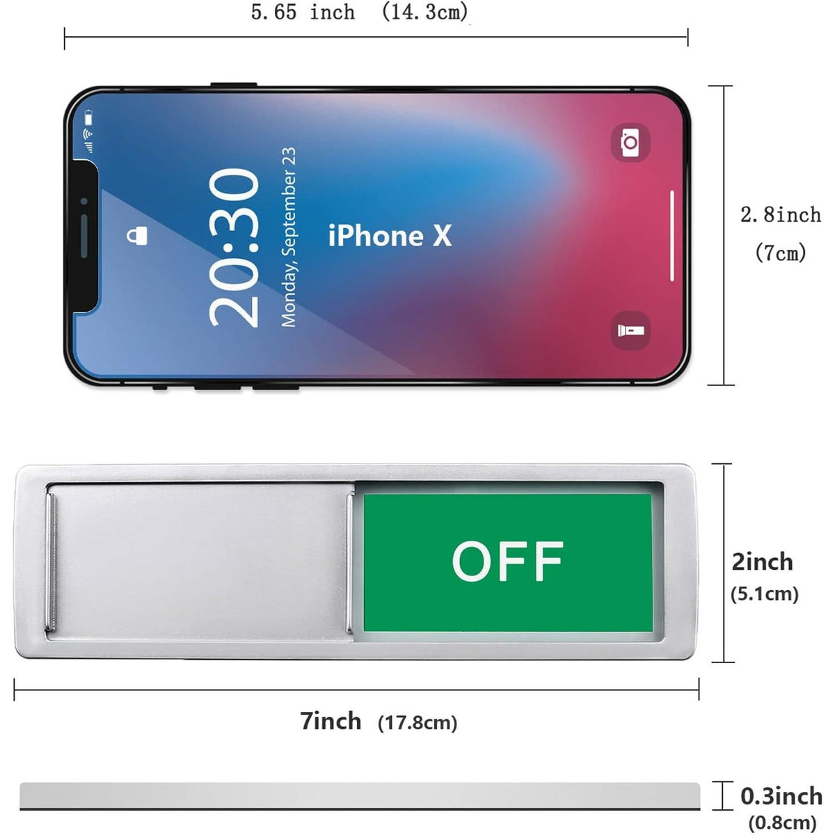On Off Sign,Ideal Sign For Alarm Home Bathroom Office Restroom Conference Hotels Hospital, Slider Signs Indicator Tells Whether On Or Off,Non-Scratch Magnetic Slider Door Indicator Signs, 7'' X 2'' -,