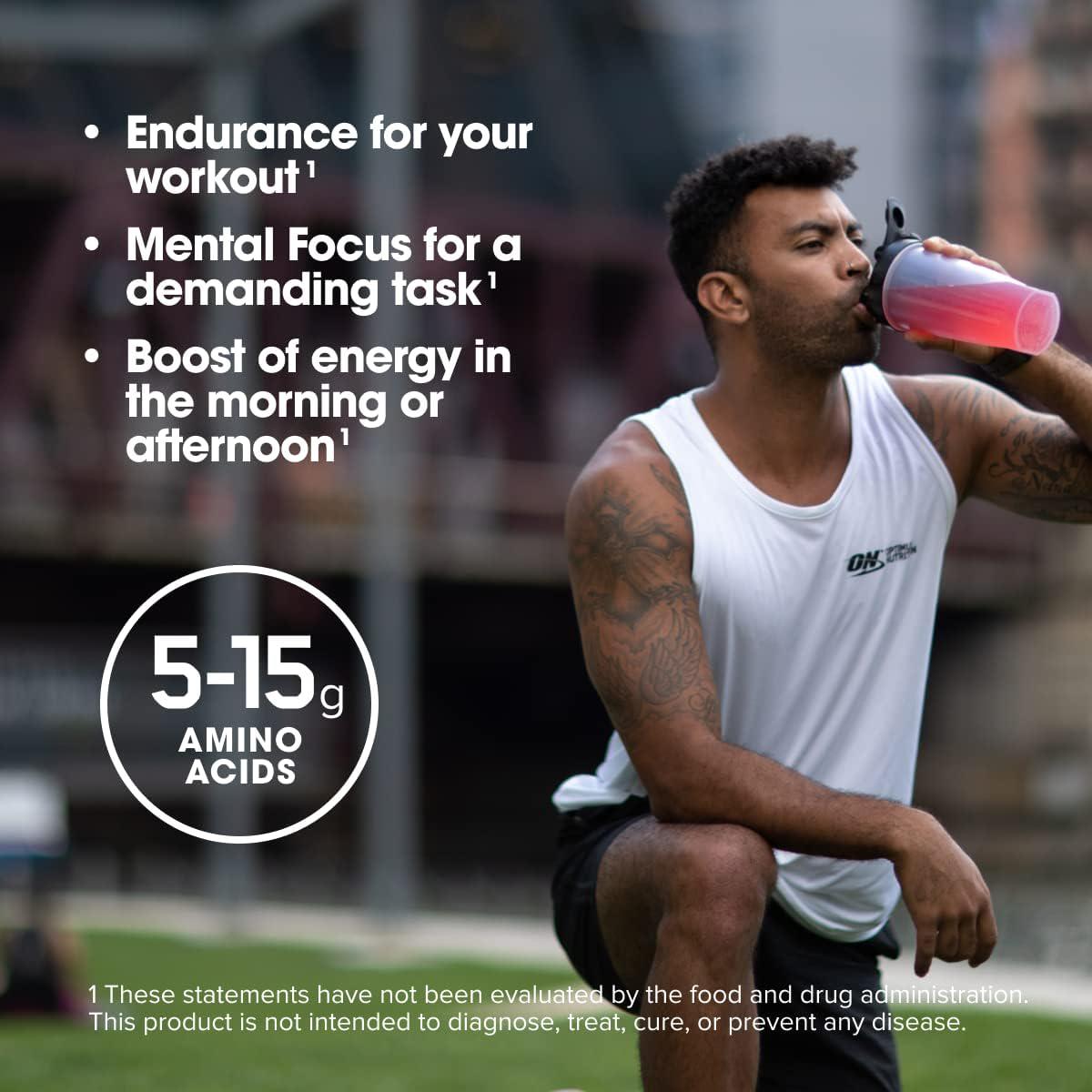 Optimum Nutrition Amino Energy Pre-Workout, Green Tea & BCAA, Keto-Friendly, Concord Grape Flavor, 65 Servings, Energy Powder