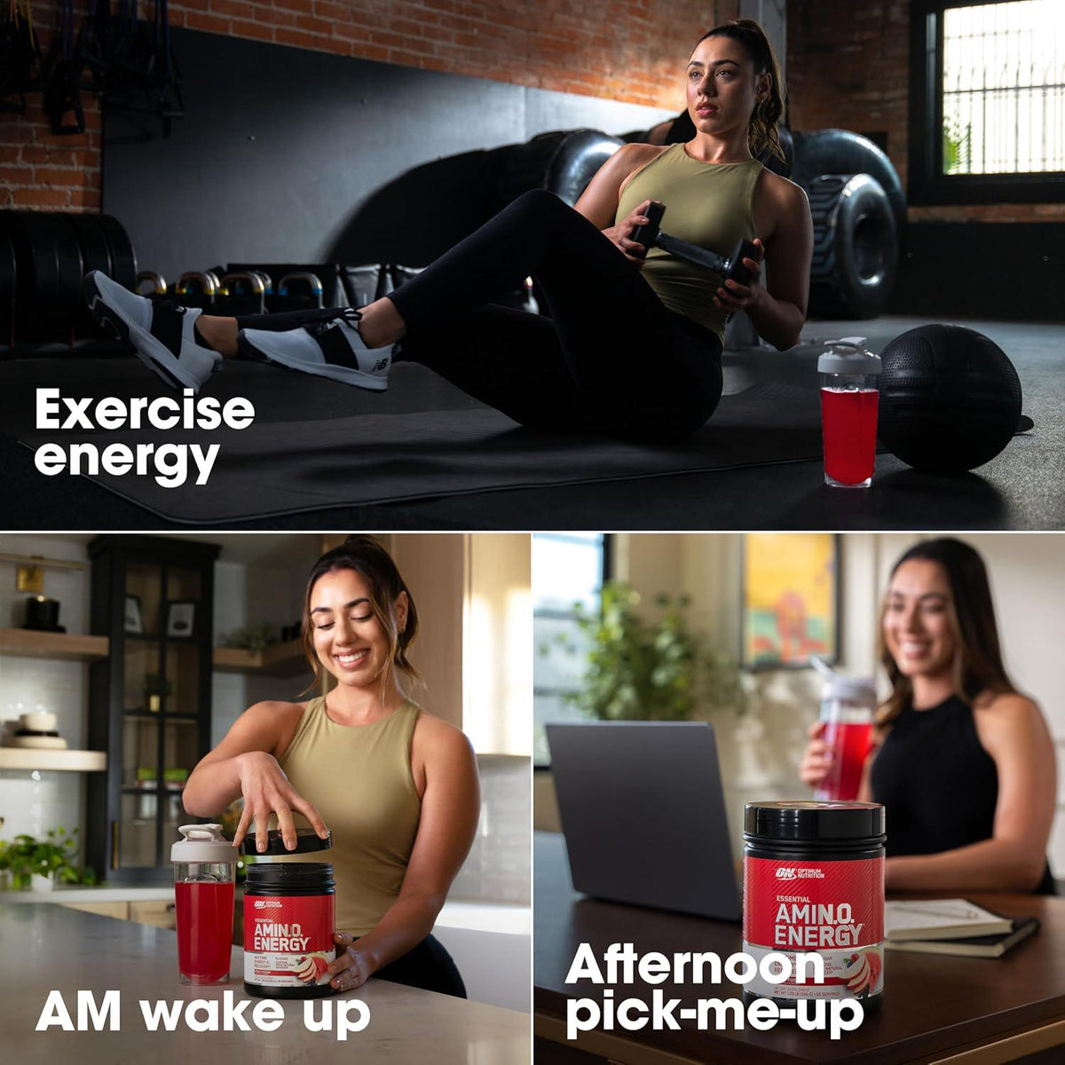 Optimum Nutrition Amino Energy Pre-Workout, Green Tea & BCAA Amino Acids, Keto-Friendly, Fruit Fusion Flavor, 65 Servings