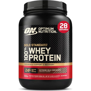 Optimum Nutrition Gold Standard 100% Whey Protein Powder, Extreme Milk Chocolate Flavor, 2 lb, High-Quality Protein for Muscle Recovery
