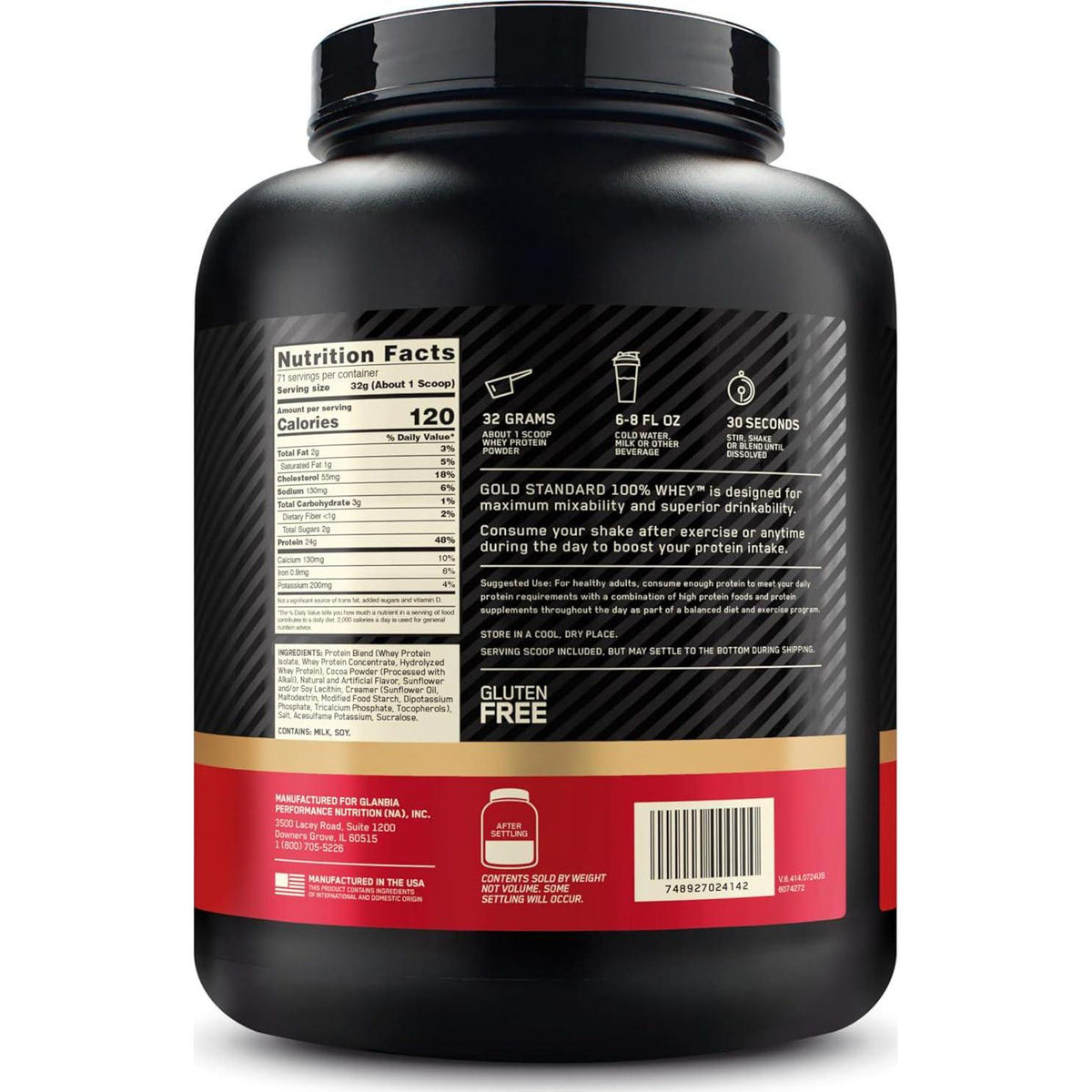 Optimum Nutrition Gold Standard 100% Whey Protein Powder, Extreme Milk Chocolate Flavor, 5 lb, Packaging May Vary, High-Quality Protein for Muscle Recovery