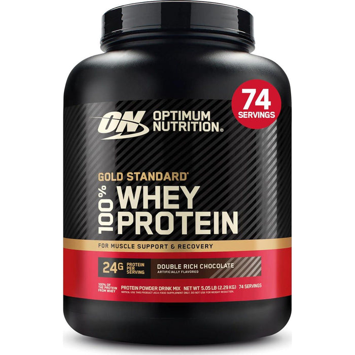 Optimum Nutrition Gold Standard Whey Protein Powder, Double Rich Chocolate, 5lb, Packaging May Vary