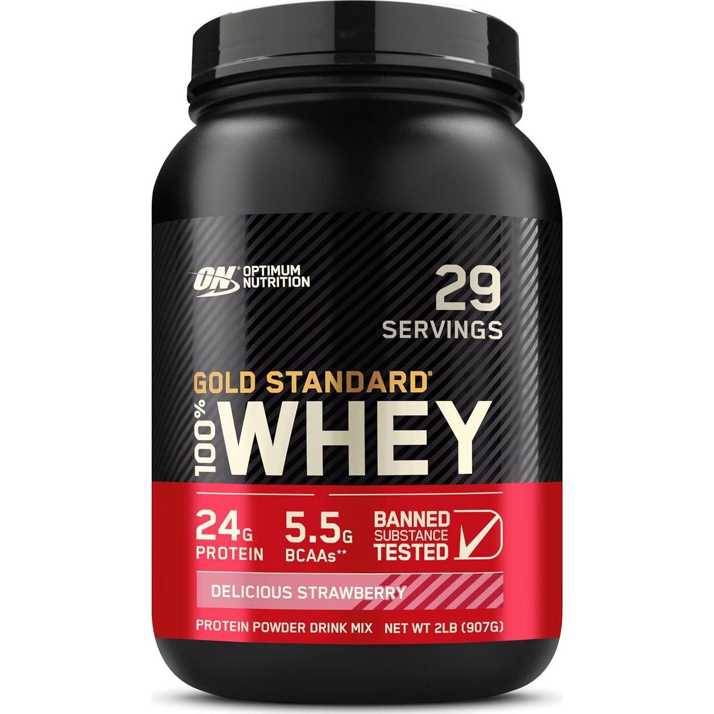 Optimum Nutrition Gold Standard 100% Whey Protein Powder, Delicious Strawberry, 2lb (Packaging May Vary)