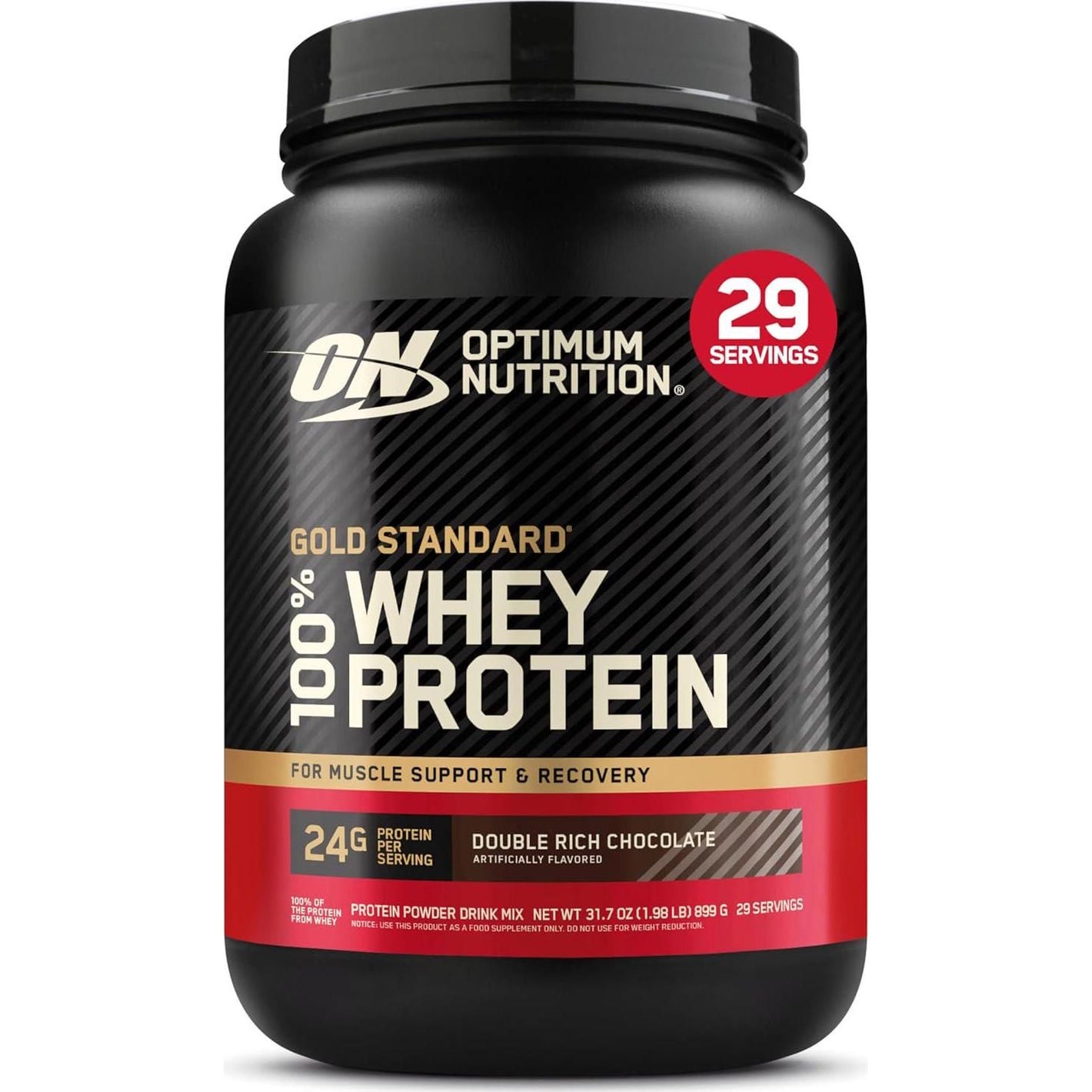 Optimum Nutrition Optimum Nutrition Gold Standard 100% Whey Protein Powder, Double Rich Chocolate, 2 Pound (Packaging May Vary)