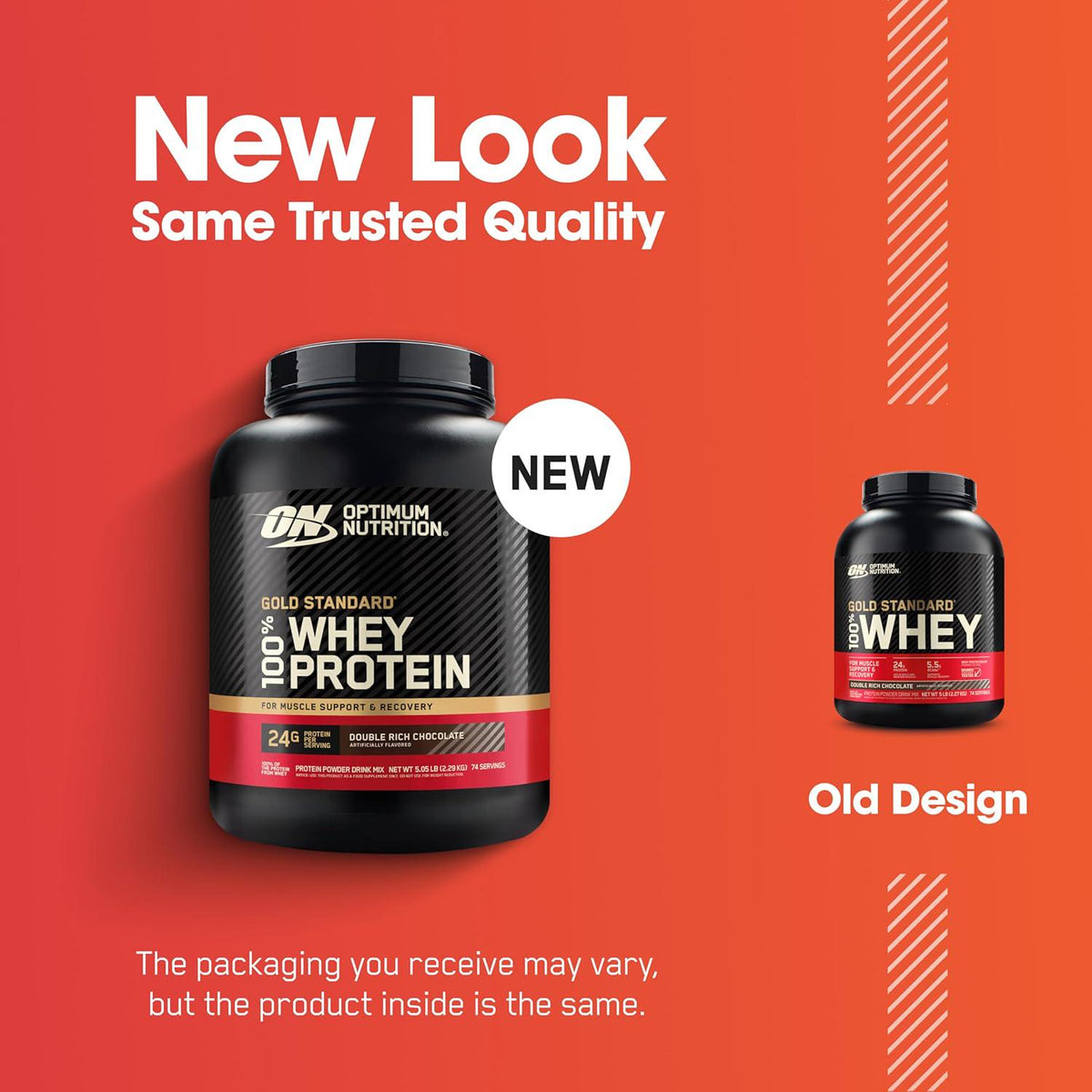 Optimum Nutrition Gold Standard Whey Protein Powder, Double Rich Chocolate, 5lb, Packaging May Vary