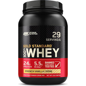 Optimum Nutrition Gold Standard Whey Protein Powder, French Vanilla Crème, 2lb, Packaging May Vary