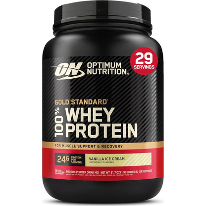 Optimum Nutrition Optimum Nutrition Gold Standard 100% Whey Protein Powder, Vanilla Ice Cream, 2 Pound (Packaging May Vary)