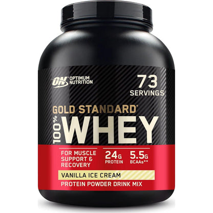 Optimum Nutrition Gold Standard Whey Protein, Vanilla Ice Cream, 5 lbs, Packaging May Vary