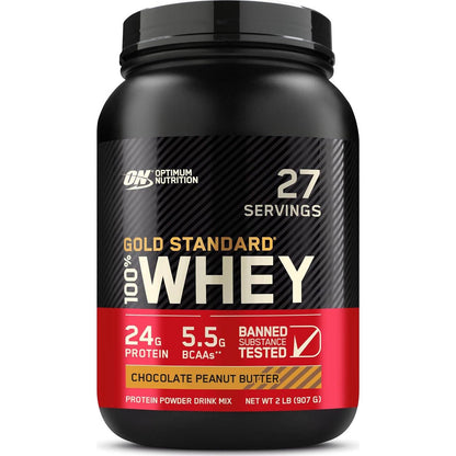 Optimum Nutrition Gold Standard 100% Whey Protein Powder, Chocolate Peanut Butter, 2lb (Packaging May Vary)
