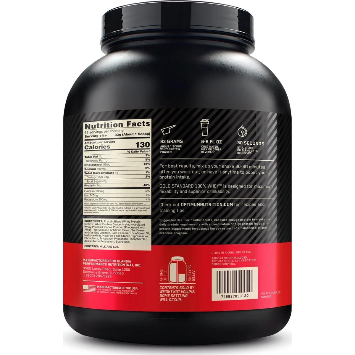 Optimum Nutrition Gold Standard Whey Protein, Chocolate Peanut Butter, 5 lbs, Packaging May Vary