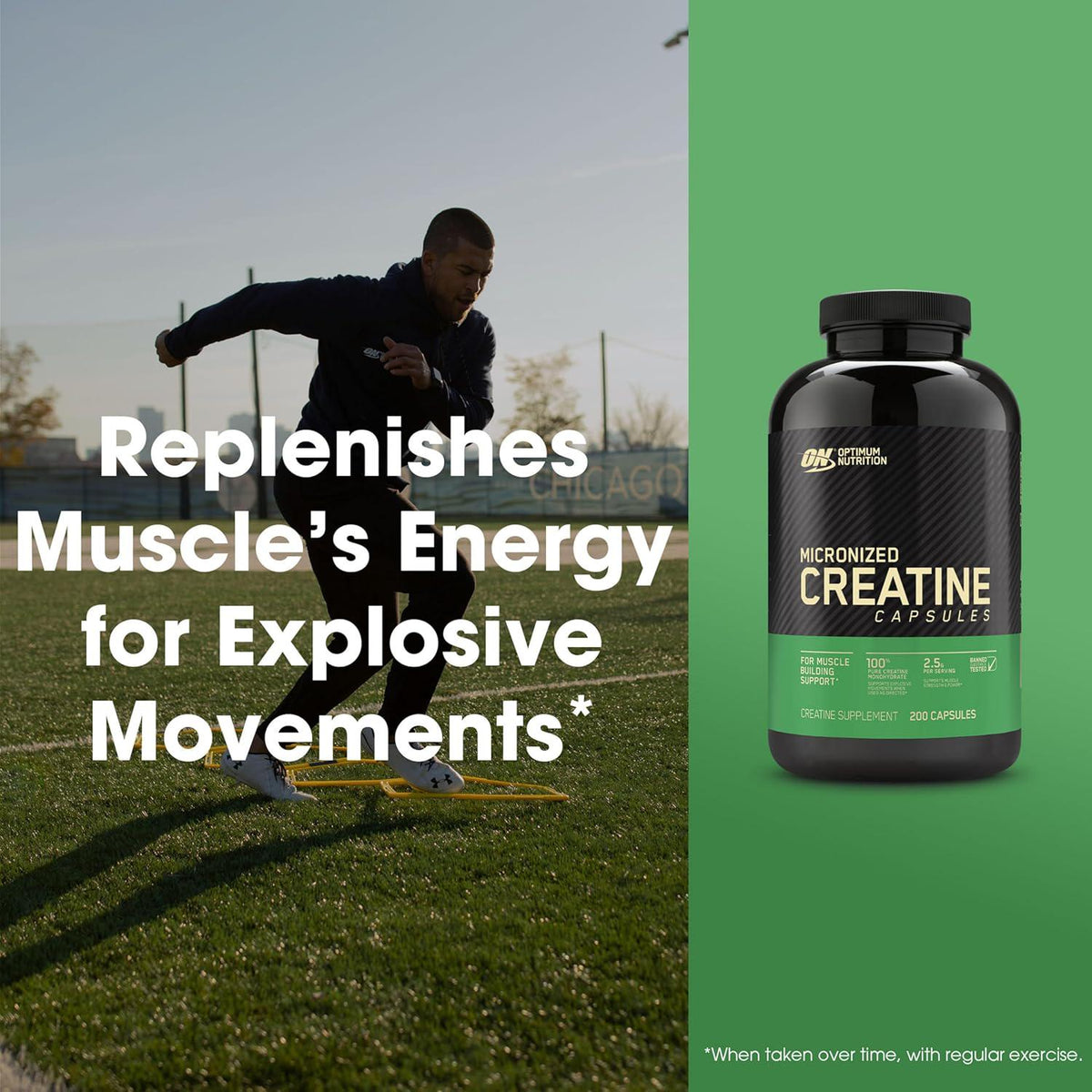 Optimum Nutrition Optimum Nutrition Micronized Creatine Monohydrate Capsules, Keto Friendly, 2500mg, 200 Capsules (Packaging May Vary)