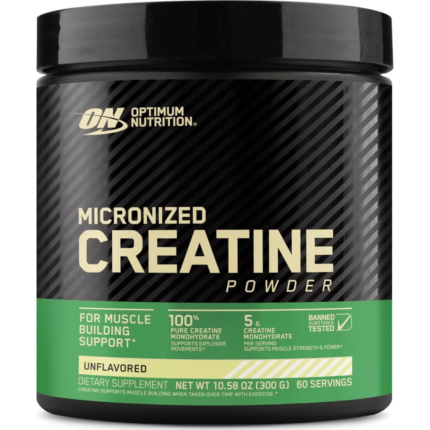 Optimum Nutrition Micronized Creatine Monohydrate Powder, Unflavored, 60 Servings (300g), Packaging May Vary