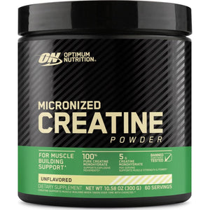 Optimum Nutrition Micronized Creatine Monohydrate Powder, Unflavored, 60 Servings (300g), Packaging May Vary