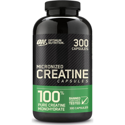 Optimum Nutrition Micronized Creatine Monohydrate Capsules, 2500mg, 300 Count, Keto-Friendly, Packaging May Vary