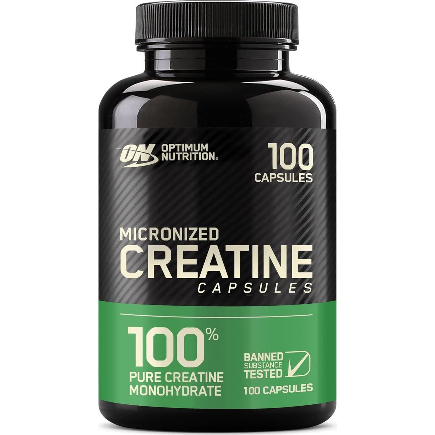 Optimum Nutrition Micronized Creatine Monohydrate Capsules, Keto Friendly, 2500mg, 100 Capsules