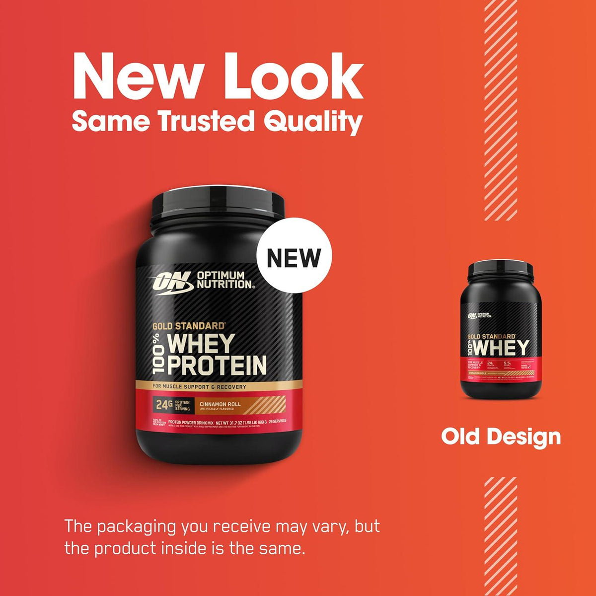 Optimum Nutrition Gold Standard 100% Whey Protein Powder, New Flavor Cinnamon Roll, 2lb, 1 Pack (Packaging May Vary)