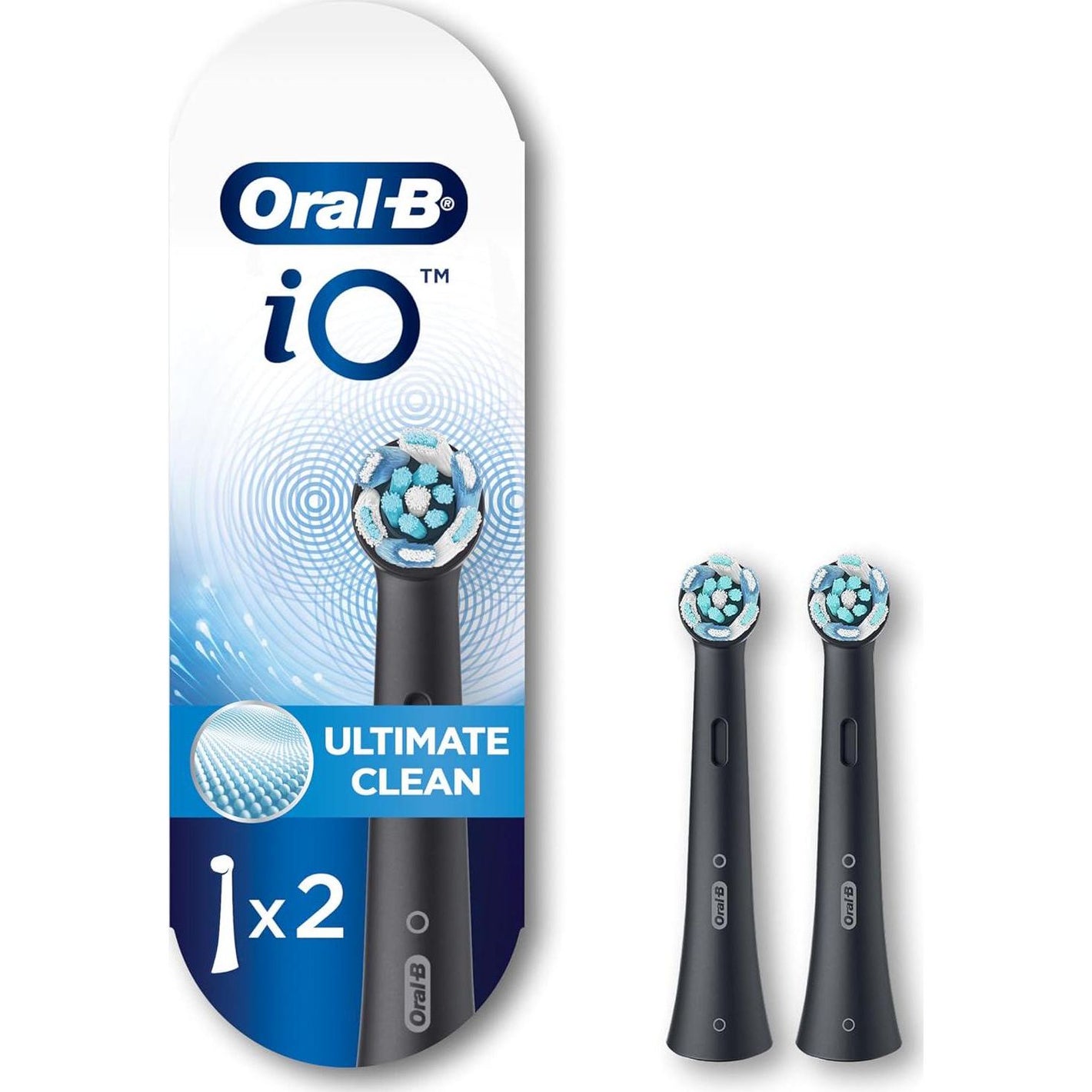 Oral-B IO Series Ultimate Clean Electric Toothbrush Replacement Brush Heads, 2 Count, Black