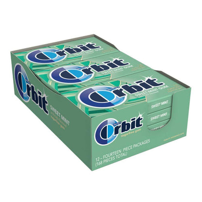 Orbit Sweet Mint Sugar-Free Chewing Gum, Bulk Pack, 12 Packs of 14 Pieces (168 Total Pieces)