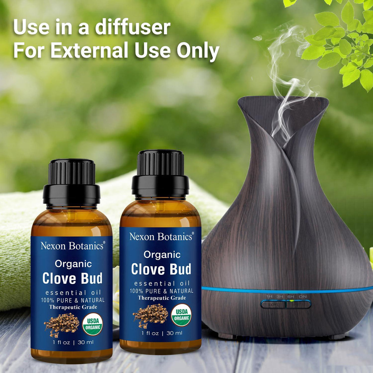 Nexon Botanics Organic Clove Essential Oil, 30ml, Pure Natural, Undiluted, for Toothache, Sore Muscles, Skin & Hair Care, 100% Pure Clove Bud Oil
