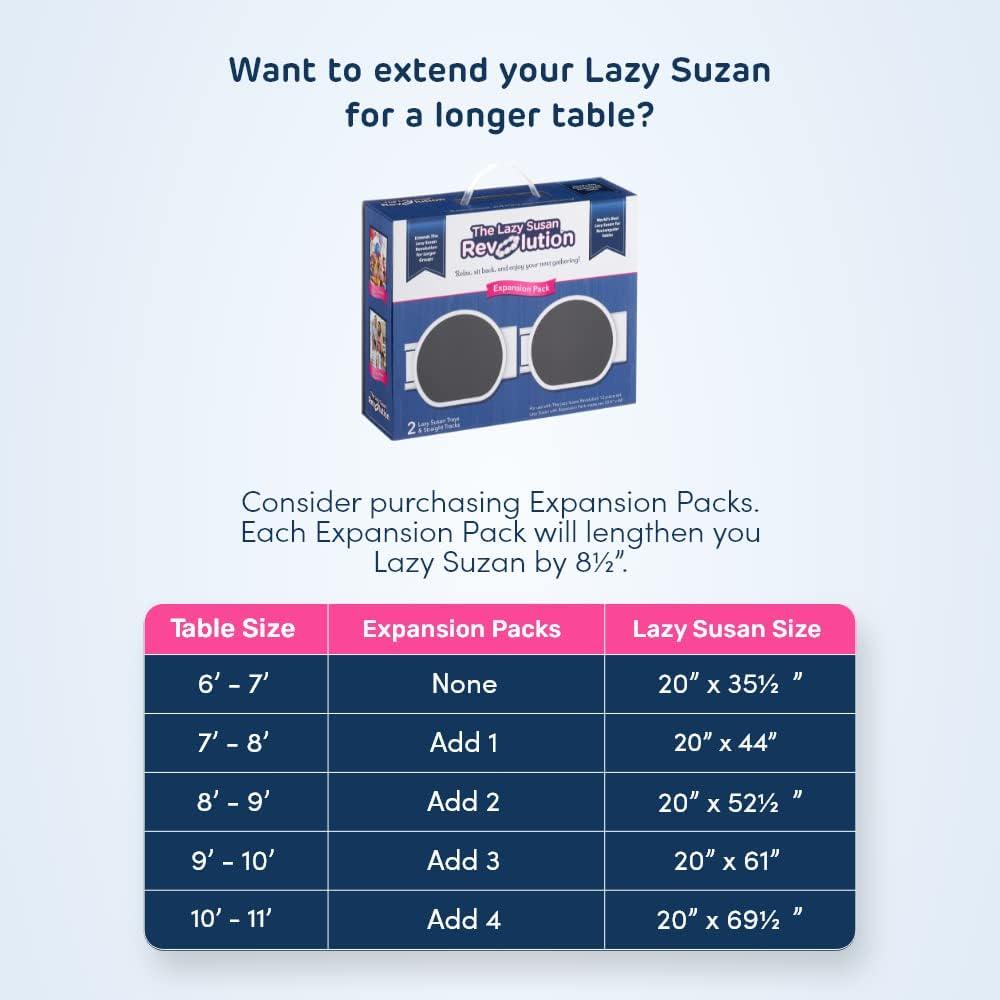 Original Dark Gray - The Lazy Susan Revolution - The First Patented Lazy Susan Turntable Expandable For Rectangular And Oblong Tables - Kitchen And Dining Tables - Great Gift! Parties And Gatherings,195893266746