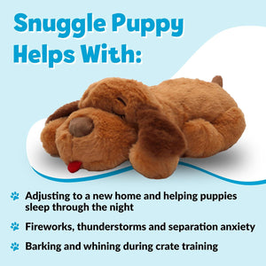 Snuggle Puppy Plush Dog Toy with Heartbeat Calming Aid Anxiety Relief Biscuit Color