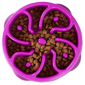 Outward Hound Fun Feeder Slo Bowl for Medium Dogs Slow Eating Dog Bowl Purple Mini Size