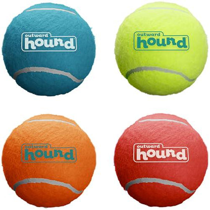 Outward Hound Squeaker Ballz Dog Toy Medium Size Fetch Balls 4 Pack Indoor and Outdoor Play